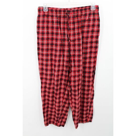 LAND'S END PAJAMAS RED PLAID TOP LARGE 42-44 PANTS L 36-38 - Picture 2 of 11